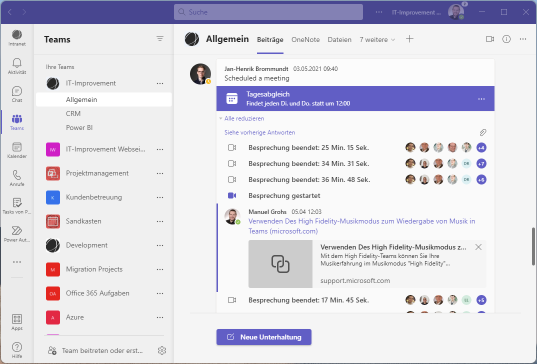 Microsoft Teams as a Plattform for Modern Work